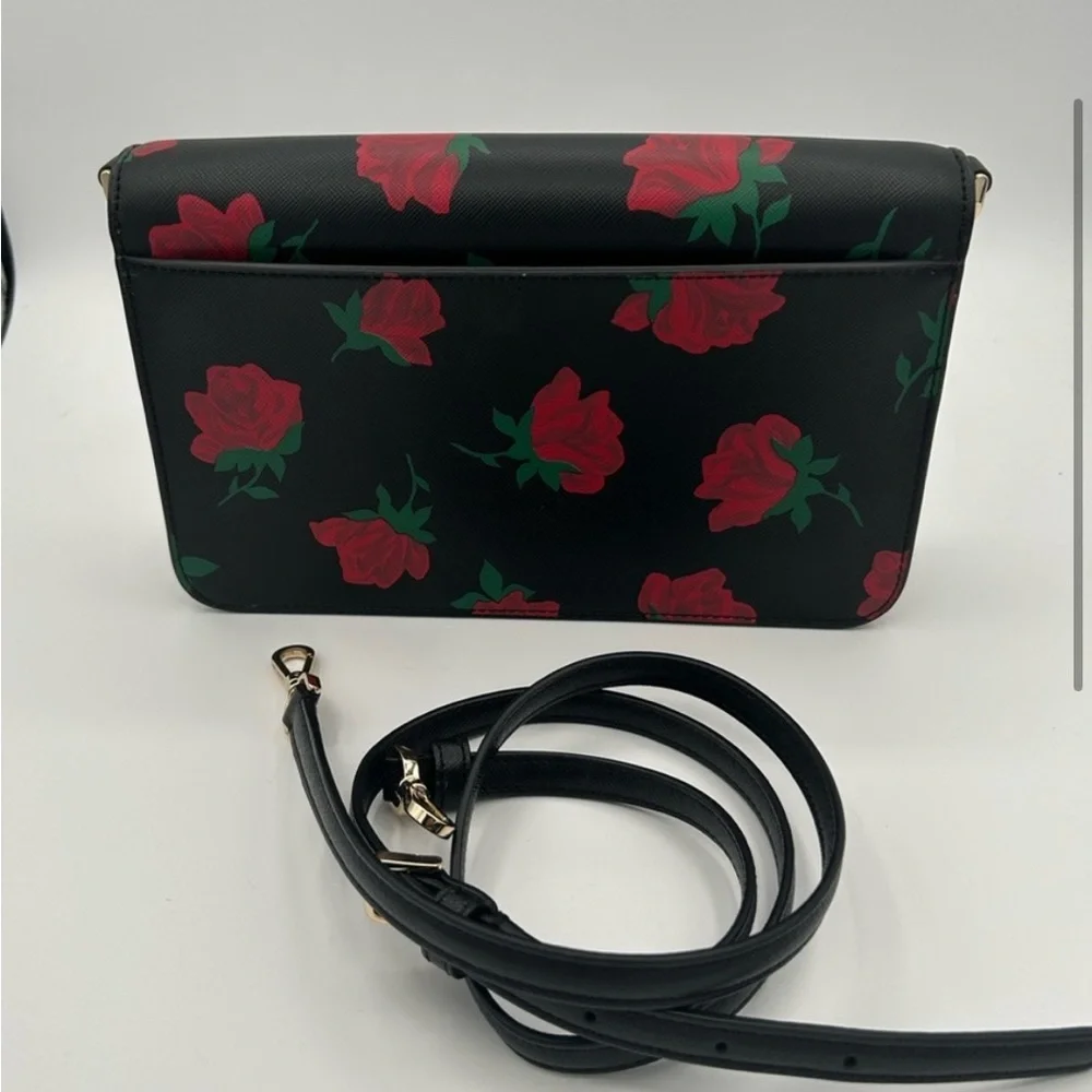 Kate Spade Black and Red Roses Disney Beauty And The Beast Bag NWOT - Picture 3 of 4